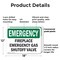 Signmission Fireplace Gas Shutoff Valve Emergency Sign, Plastic, 18in W x 12in L, 2PK OS-2PACK-EM-P-1218-L-10365 - alternate 2